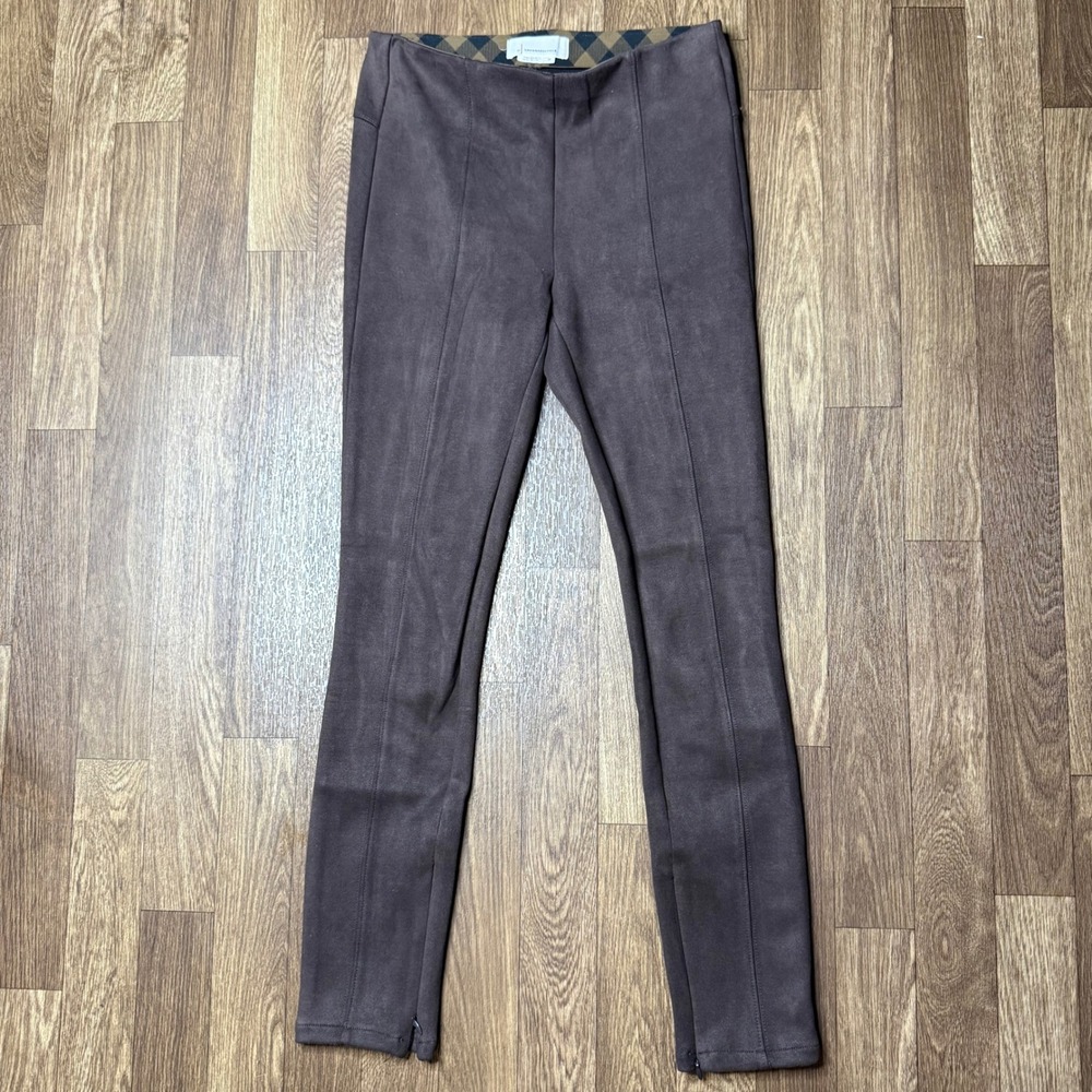 Anthropologie Pants‎ Size 25 Zipper Hem Faux Suede Leggings Trousers
